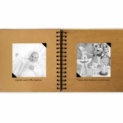 Outlet Album photo baptême personnalisable kraft et or (20 x 20 cm) Album Photos Cérémonie