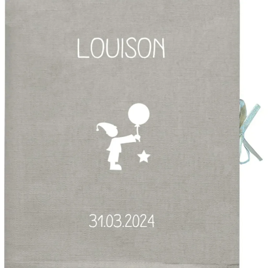 Discount Album photo bébé gris béton (personnalisable) Livre De Naissance / Album Photo