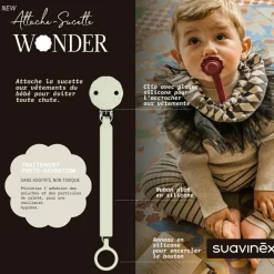 Suavinex Attache sucette en silicone Wonder Almost Aqua
