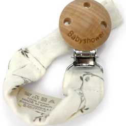 Babyshower Attache sucette Wood Olive Bloom