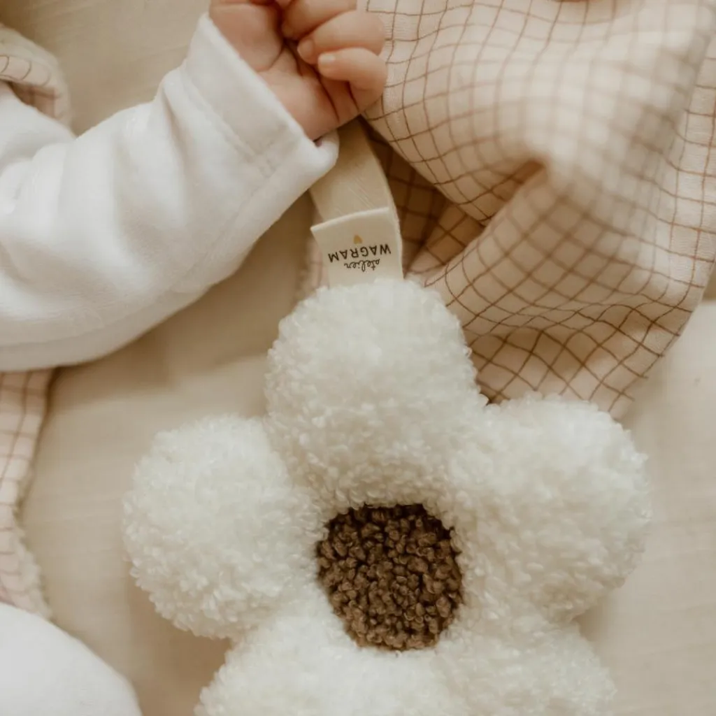 Atelier Wagram Attache tétine Fleur moumoute Ecru-Beige