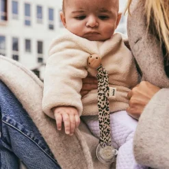 BEBEL Attache tétine Léopard beige