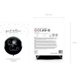 Party Deco Ballon XXL Boy or Girl ? (confettis rose fille)