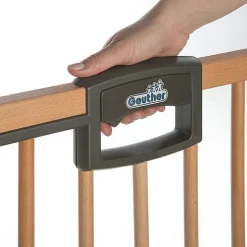 Geuther Barrière Easy Lock Wood Plus avec adaptateur escalier (84 à 92 cm)