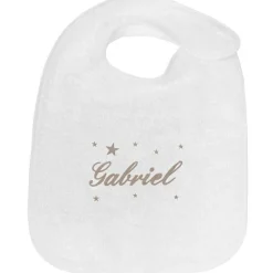 ANVIE Bavoir à velcro étoile taupe (personnalisable)