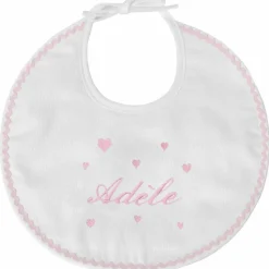 ANVIE Bavoir de naissance coeur rose (personnalisable)