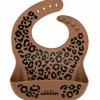 Atelier Wagram Bavoir en silicone Léopard Marron