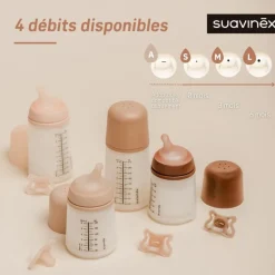 Suavinex Biberon anti-colique Zerø.Zerø - Taille unique Spécial Allaitement - A Light (180 ml)