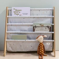 Bibliothèque en tissu recyclé Terrazzo gris clair Bibliothèque