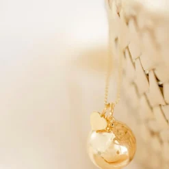 Pleine Lune Bola de grossesse Gri-Gri Cœur chaîne (or jaune 18 carats)