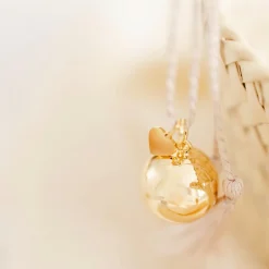 Pleine Lune Bola de grossesse Gri-Gri Cœur cordon biscuit (or jaune 18 carats)