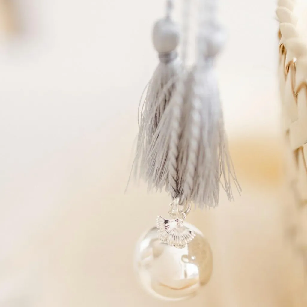 Pleine Lune Bola de grossesse Gri-Gri Ginkgo cordon nuage (plaqué argent 925)