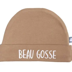 Best Bonnet de naissance en coton Beau gosse camel Bonnet / Moufles Naissance