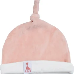 Bonnet de naissance en velours rose Sophie la girafe (0-1 mois) Bonnet / Moufles Naissance