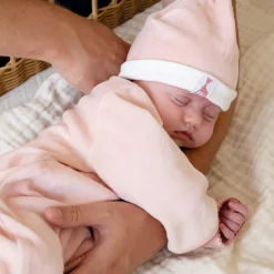 Bonnet de naissance en velours rose Sophie la girafe (0-1 mois) Bonnet / Moufles Naissance