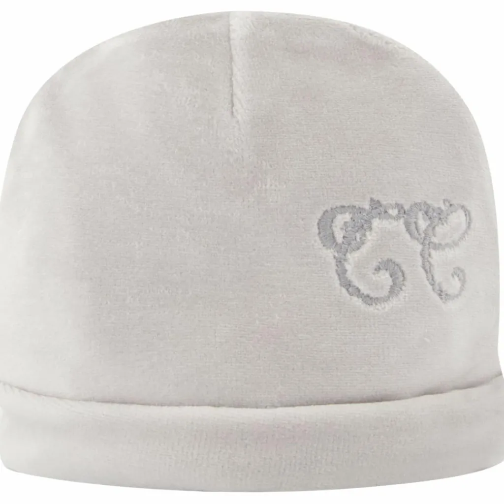 Best Bonnet de naissance Toile de Jouy gris Bonnet / Moufles Naissance