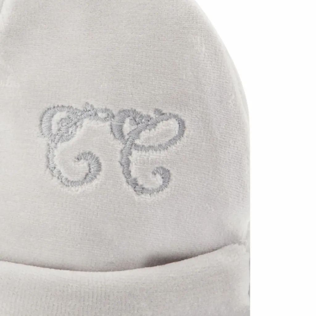 Best Bonnet de naissance Toile de Jouy gris Bonnet / Moufles Naissance