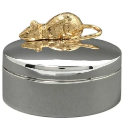 Daniel Crégut Boîte Ma Première Dent avec souris couchée (métal argenté)