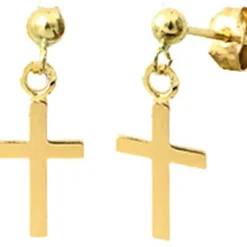 Lucas Lucor Boucles d'oreilles Croix (or jaune 375°)