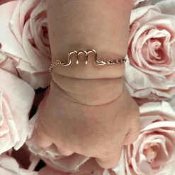 Enfant Padam Padam Bracelet chaîne La petite minuscule goldfilled rose (personnalisable)