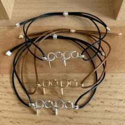 Best Bracelet cordon coton ciré Papa argent (personnalisable) Cadeaux Papa
