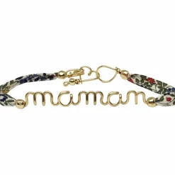 Padam Padam Bracelet cordon liberty Maman goldfilled jaune (personnalisable)