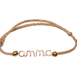 Enfant Padam Padam Bracelet cordon paillette Prénom goldfilled rose (personnalisable)