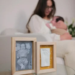 Petit Artichaut Cadre photo empreintes Duo Daisy Ochre