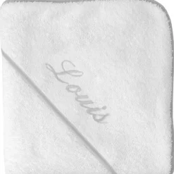 ANVIE Cape de bain biais gris personnalisable (80 x 80 cm)