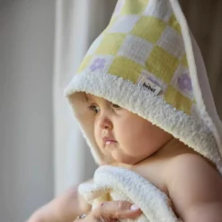 BEBEL Cape de bain Comme un bonbon Romy damier jaune