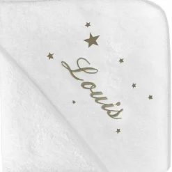 ANVIE Cape de bain étoile taupe personnalisable (80 x 80 cm)