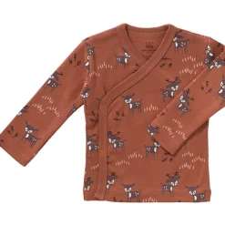 Clearance Cardigan croisé en coton bio Deer amber brown (naissance : 50 cm) Pyjama