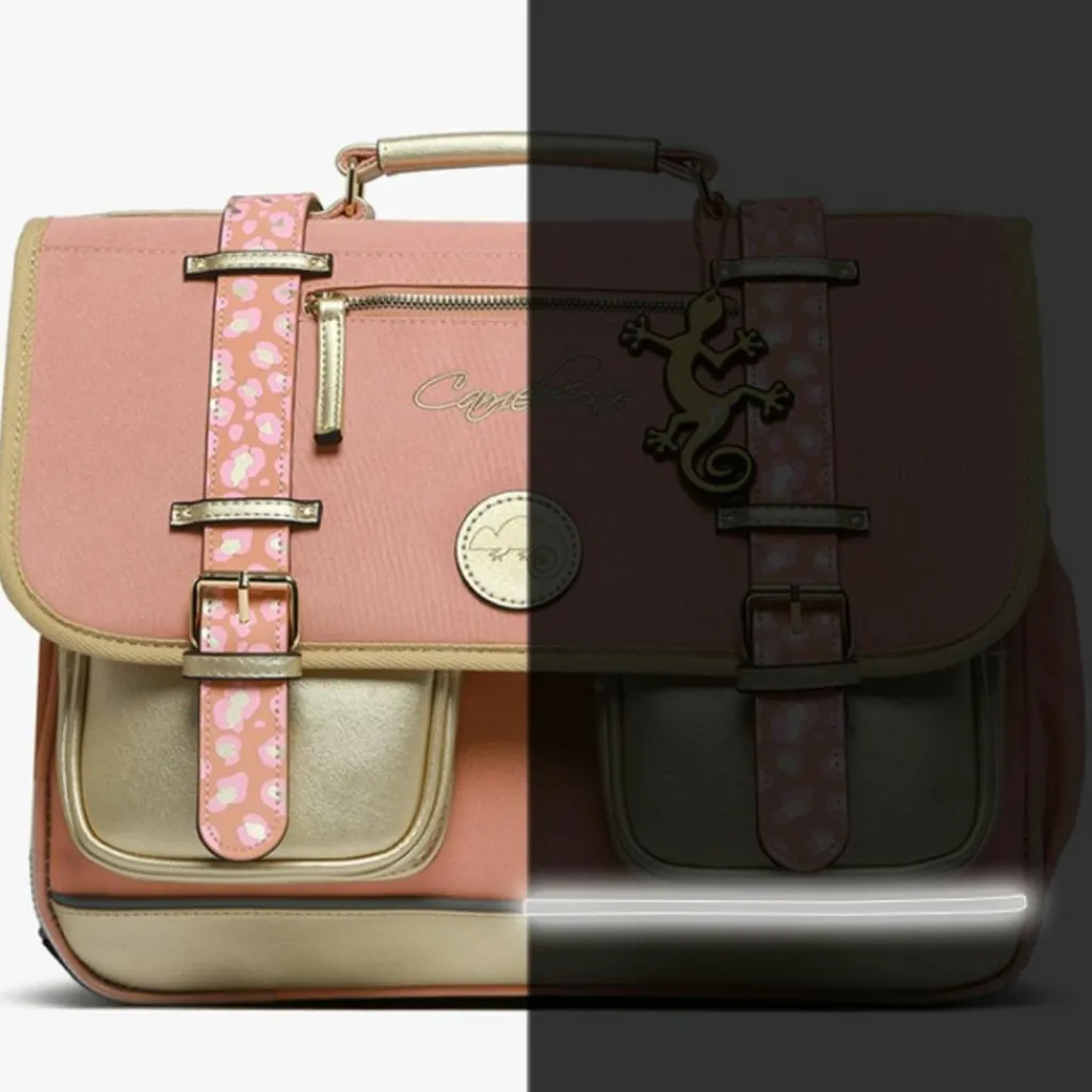 Caméléon Cartable A4 maternelle Pink Gold Leopard (35 cm)