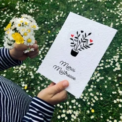 New Carte à planter A5 Merci Maîtresse Cadeaux Maîtresse / Nounou