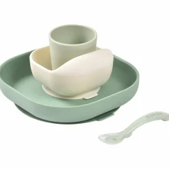 Béaba Coffret repas silicone Vert sauge et Vert de gris (4 pièces)