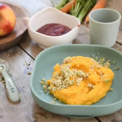 Béaba Coffret repas silicone Vert sauge et Vert de gris (4 pièces)