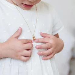 Enfant Mon Petit Poids Collier personnalisable plaqué or jaune