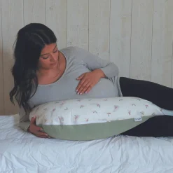 Tinéo Coussin de grossesse éponge microfibre vert sauge