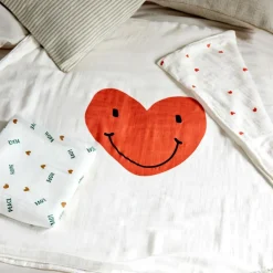 Enfant Lässig Couverture Happy Rascals Coeur (100 x 100 cm)