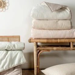 Enfant Kadolis Couverture matelassée Faro Rayé Lin (100 x 140 cm)
