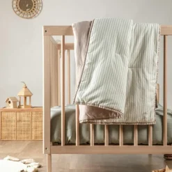 Enfant Kadolis Couverture matelassée Faro Rayé Tilleul (100 x 140 cm)