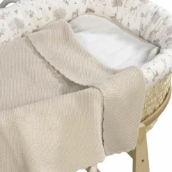Enfant Pasito a pasito Couverture tricot bébé beige (75 x 100 cm)