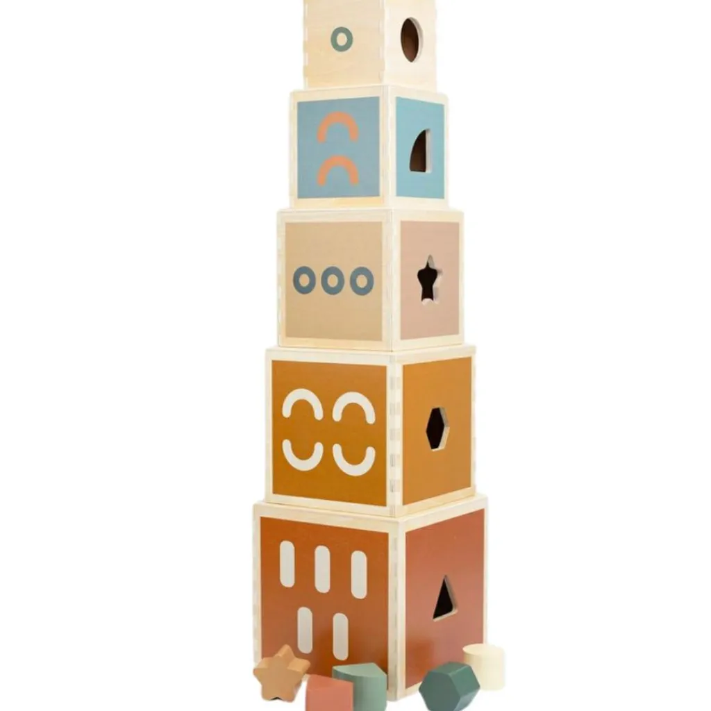 Trois Kilos Sept Cubes empilables en bois