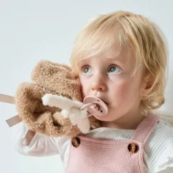 Nattou Doudou attache sucette Teddy Rhino Caramel