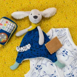 Moulin Roty Doudou Pilou bleu Puce et Pilou