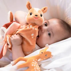 Sophie la girafe Doudou plat Fanfan le faon avec attache sucette