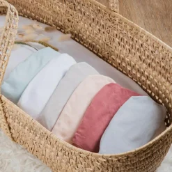 Kadolis Drap housse de berceau en coton bio Naturel (40 x 80 cm)