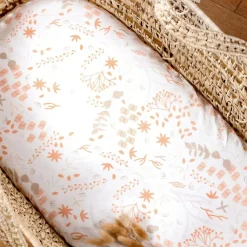 Kadolis Drap housse en coton bio Yukari Peach pour landau (72 x 33 cm)