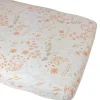 Kadolis Drap housse en coton bio Yukari Peach (60 x 120 cm)