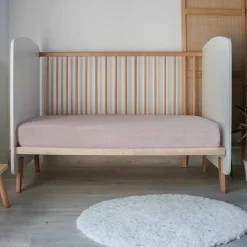 Domiva Drap housse en gaze de coton vieux rose (60 x 120 cm)